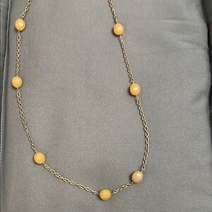 J. Crew Elegant Gold Chain Necklace with Yellow Accent beads